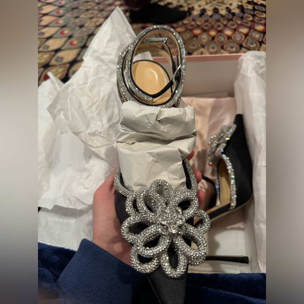 Mach & Mach Black Flower Heels